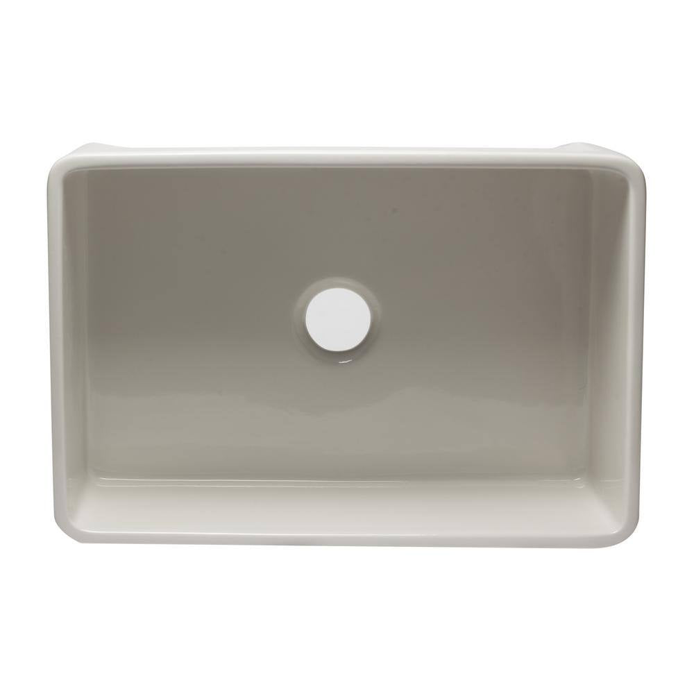 AB3020SB-B Farmhouse Fireclay 29.75 In. Single Bowl Kitchen Sink in Biscuit