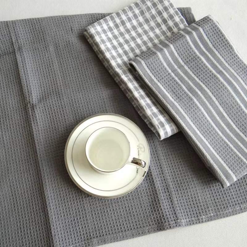 Kitchen Towels Natural Cotton Tea Towels Dish Cloth Absorbent and Lint-Free Machine Washable Table Napkin 3PCS/SET