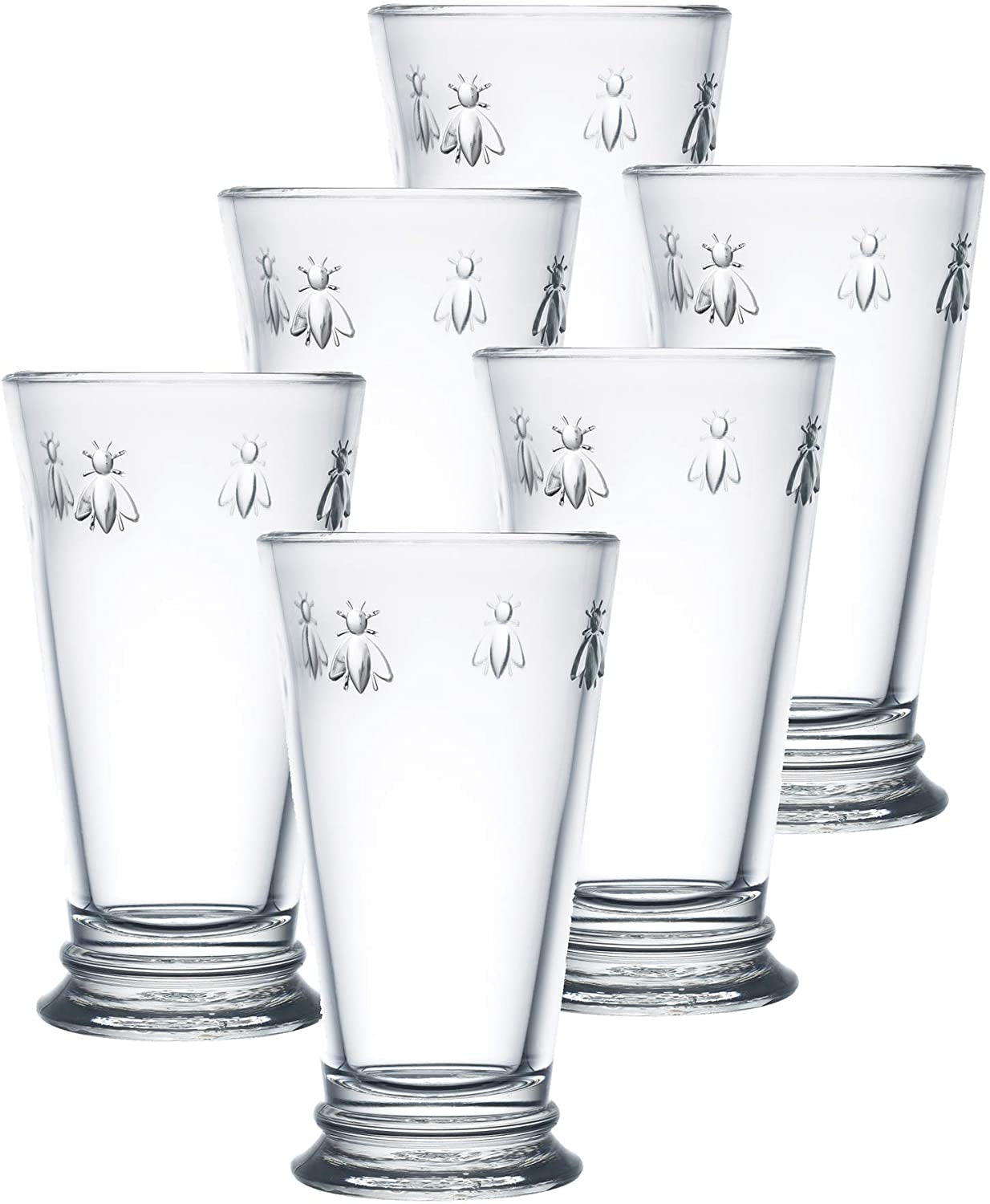 Fine French Glassware Embossed with Napoleon Bee 15-Ounce Double Old Fashioned G