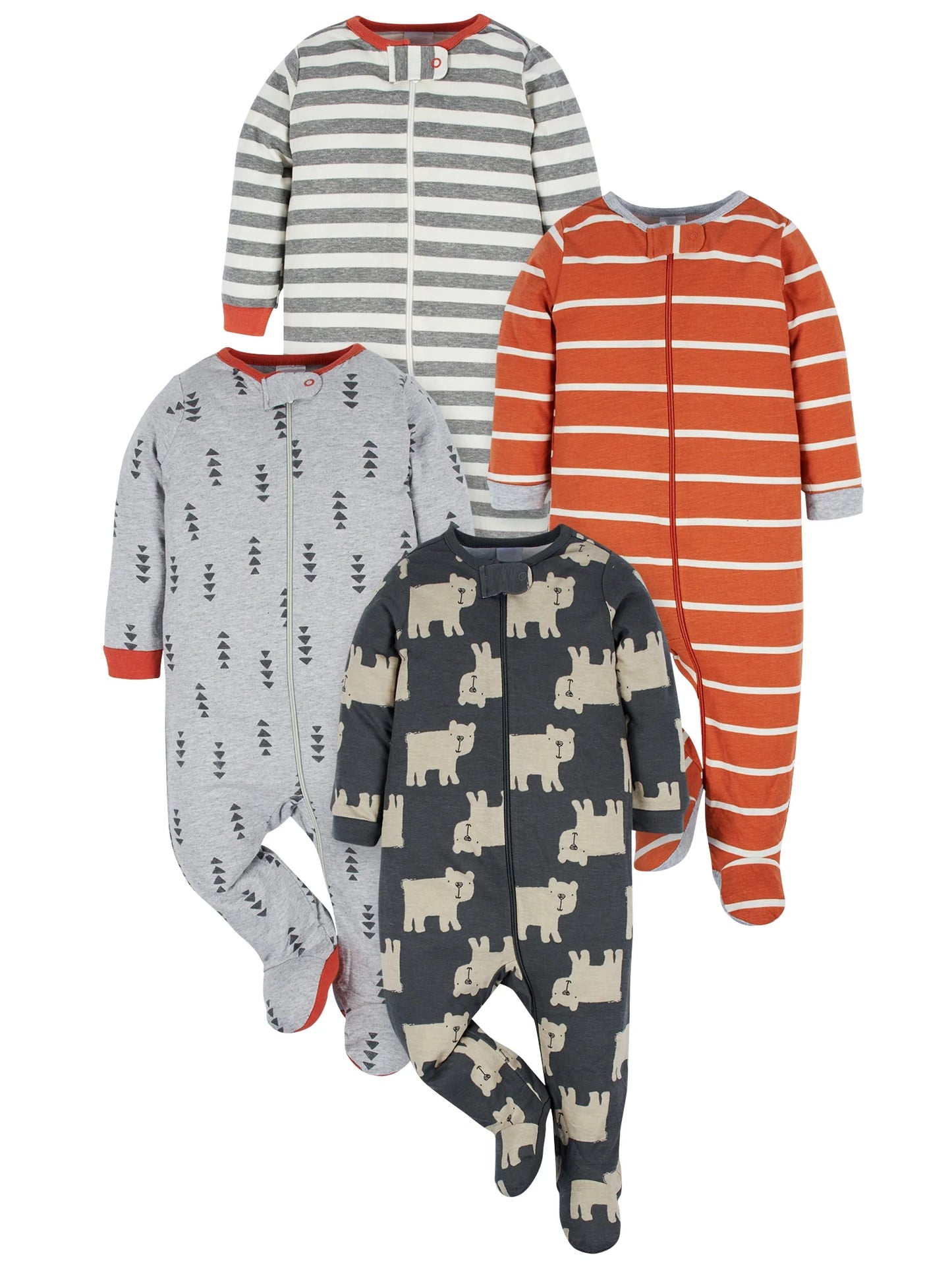 Brand Baby Boy Sleep 'N Plays Footed Pajamas, 4-Pack, Newborn - 6/9M