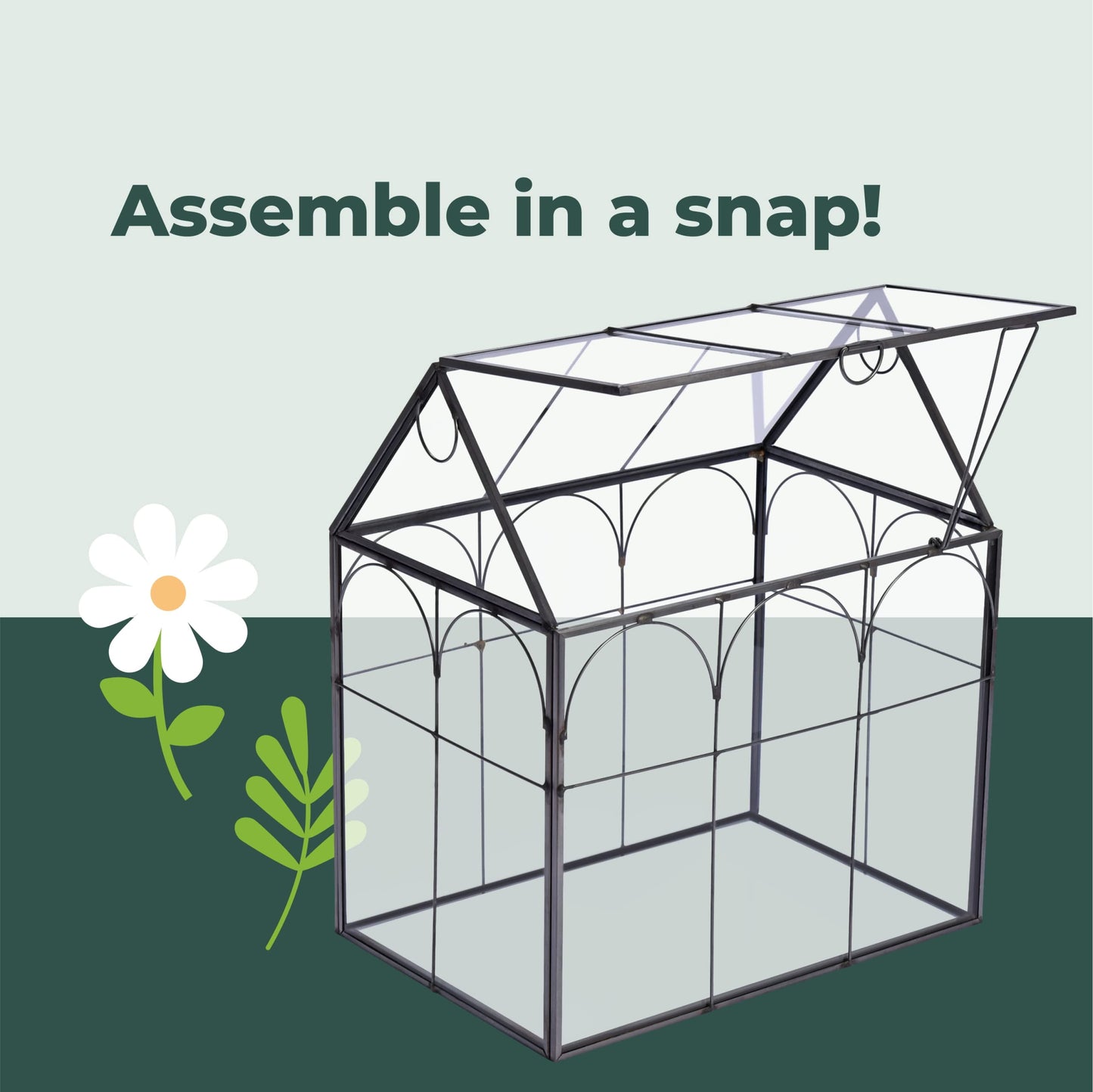 Glass Terrarium with Lid - 9X11X6-Inch Indoor Greenhouse Plant Terrarium Decor Planter Dome - Terrarium Kit Tabletop Greenhouse - Plant Accessories Ideal Gift for Nature Lovers