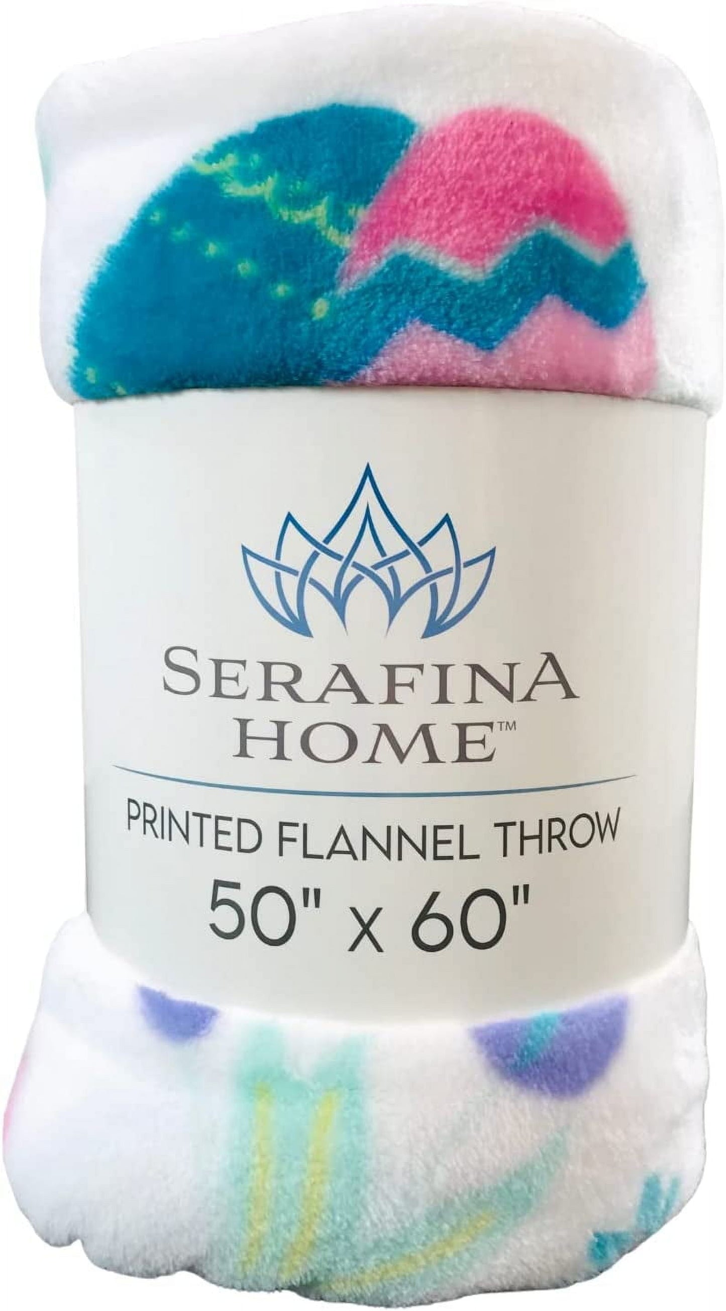 Easter Spring Flowers and Eggs Velvet Fleece Throw Blanket, 50" X 70"