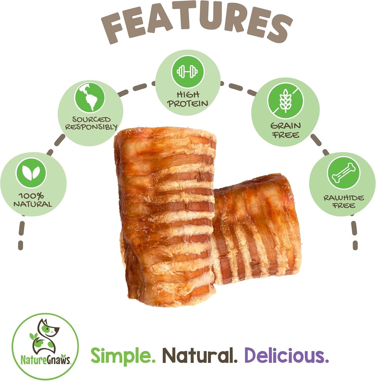 Beef Trachea Chews for Dogs 3" (12 Count) - Long Lasting Natural Crunchy Dog Chew Bones - Rawhide Free