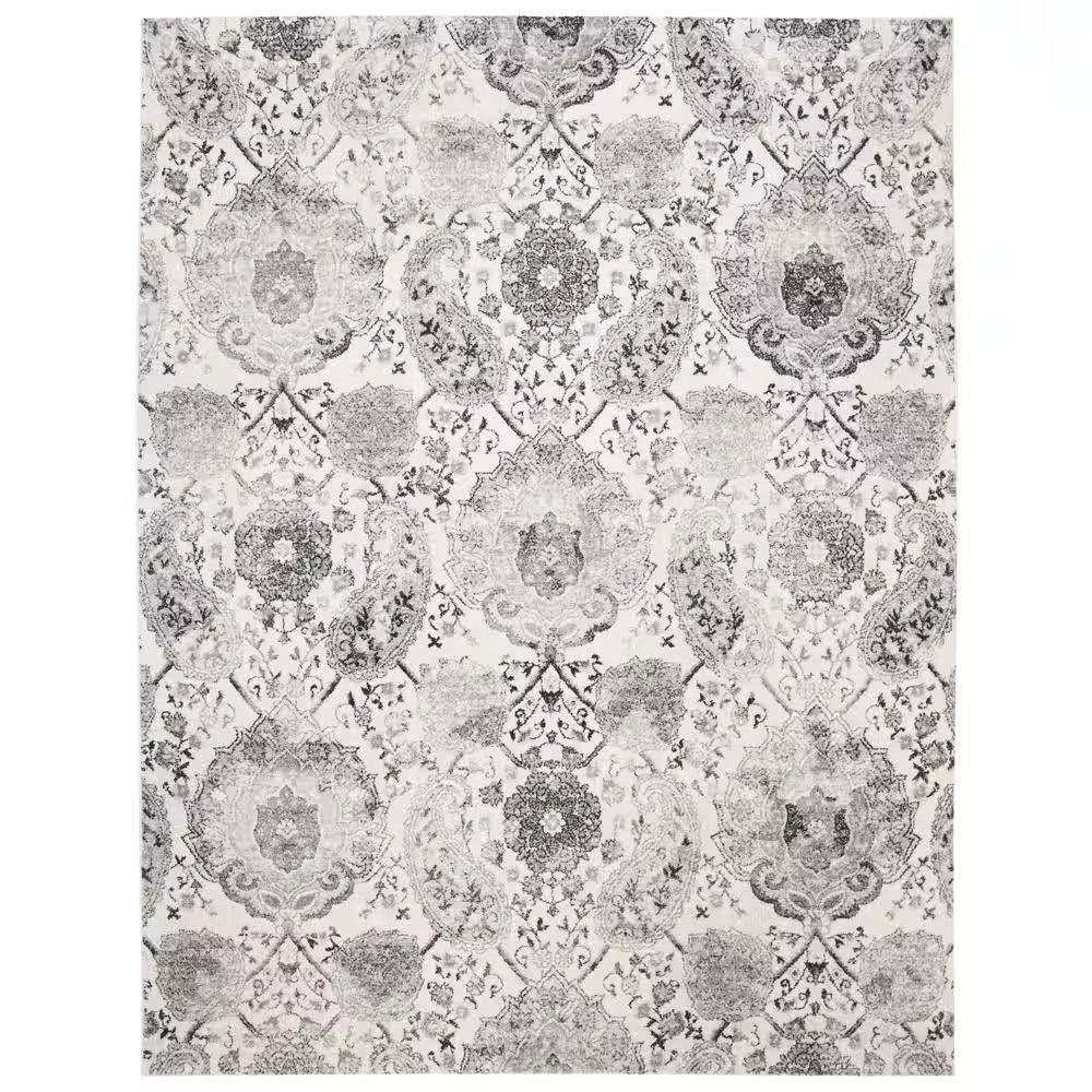 Madison Cream/Light Gray 9 Ft. X 12 Ft. Border Area Rug