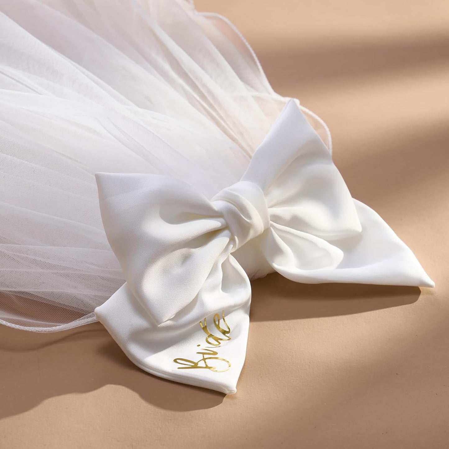 Bridal Hair Bow Veil White Bow Clip Bachelorette Party Decorations Pearl Accessories Bride to Be Bridal Shower Gift