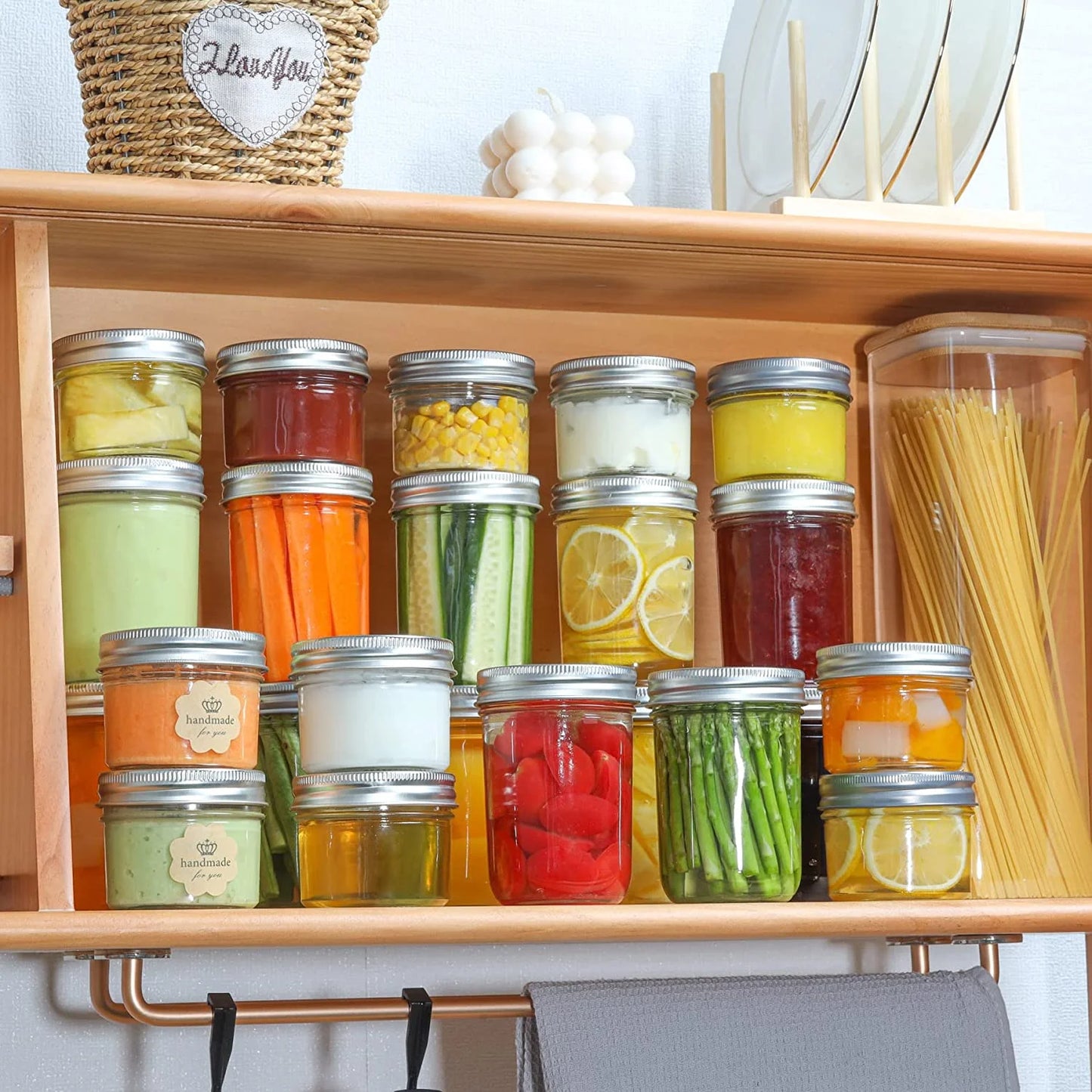 Mini Mason Jars 4Oz - 8 Pack, Regular Mouth Mason Jar with Lids and Seal Bands, Small Glass Canning Jar for Spice, Jam, Honey, Jelly, Dessert, Shower Wedding Favors, DIY Candles Decor