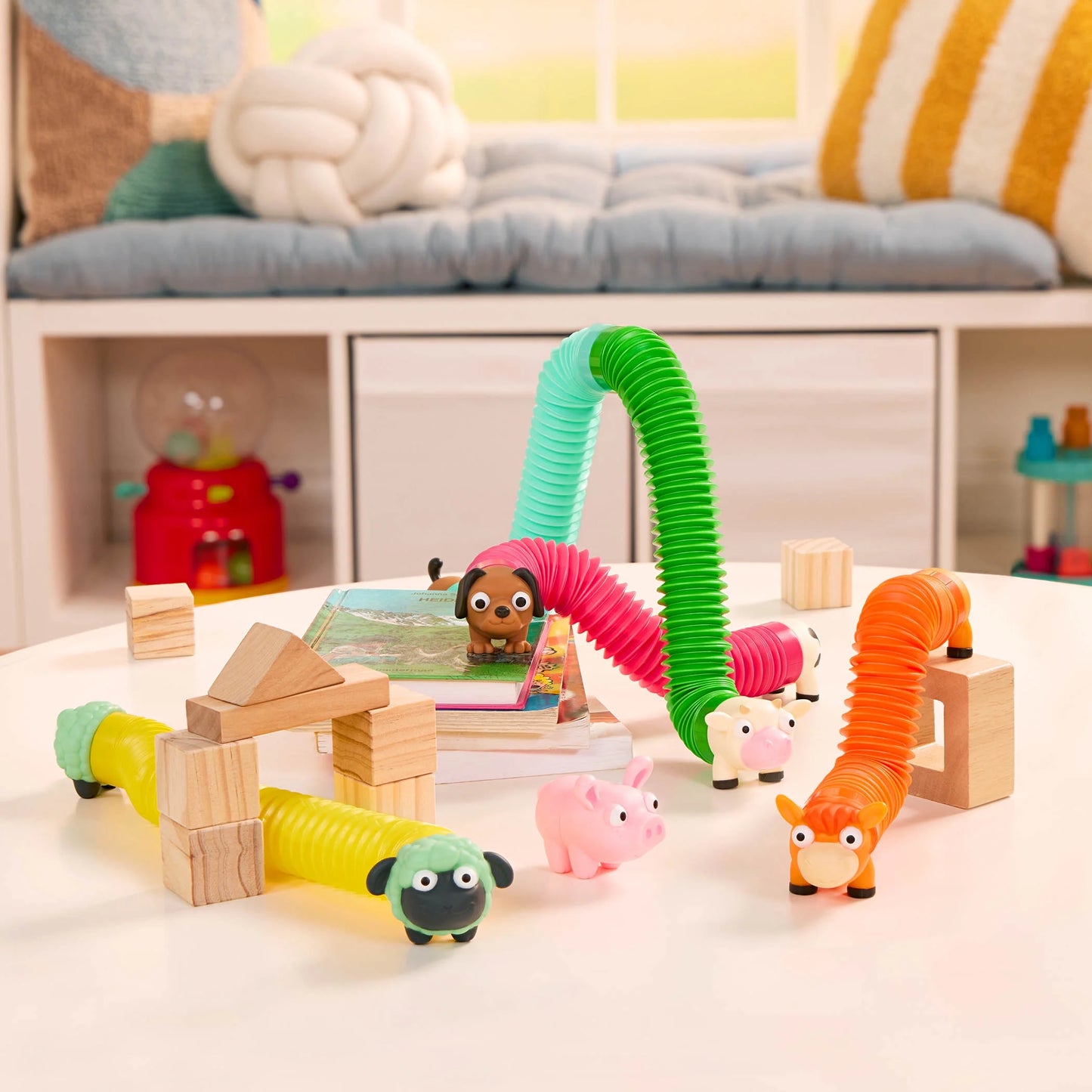 Li'L Barn Buddies 5 Sensory Farm Animal Tubes, Toddler and Preschool Toys