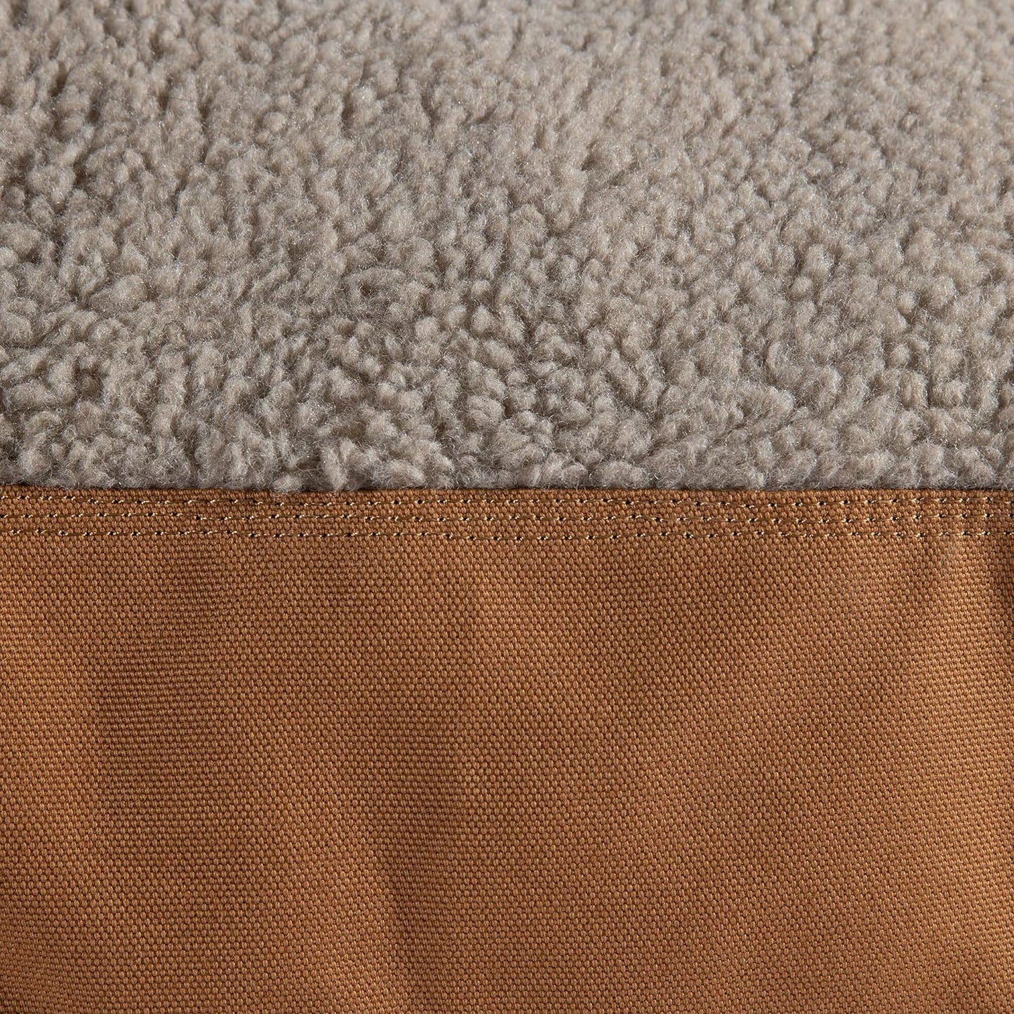 Firm Duck Dog Bed, Durable Canvas Pet Bed with Water-Repellent Shell, Brown with Sherpa Top, Large