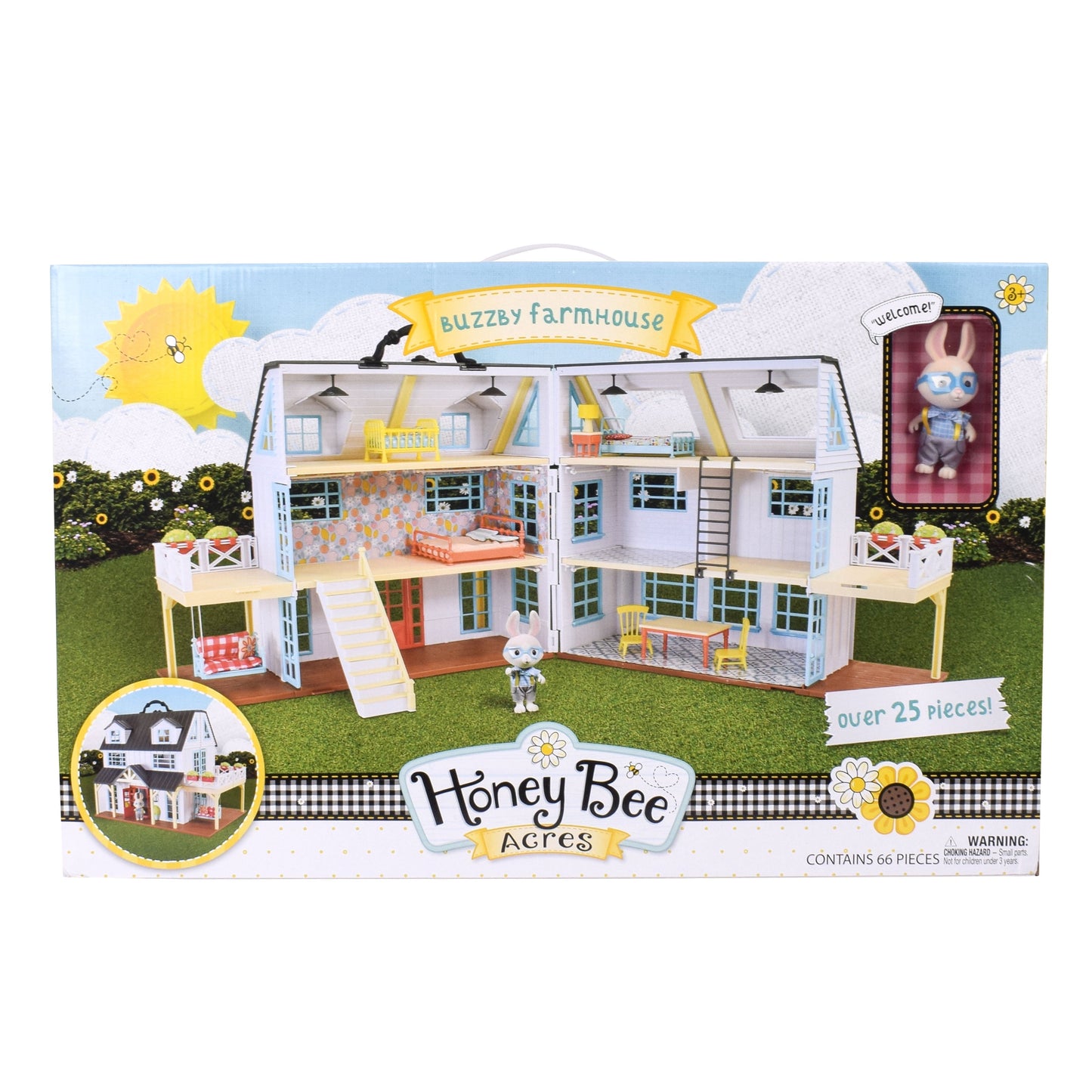 Buzzby Farmhouse Doll Playset & Mini Figure, 25 Pieces, Children Ages 3+