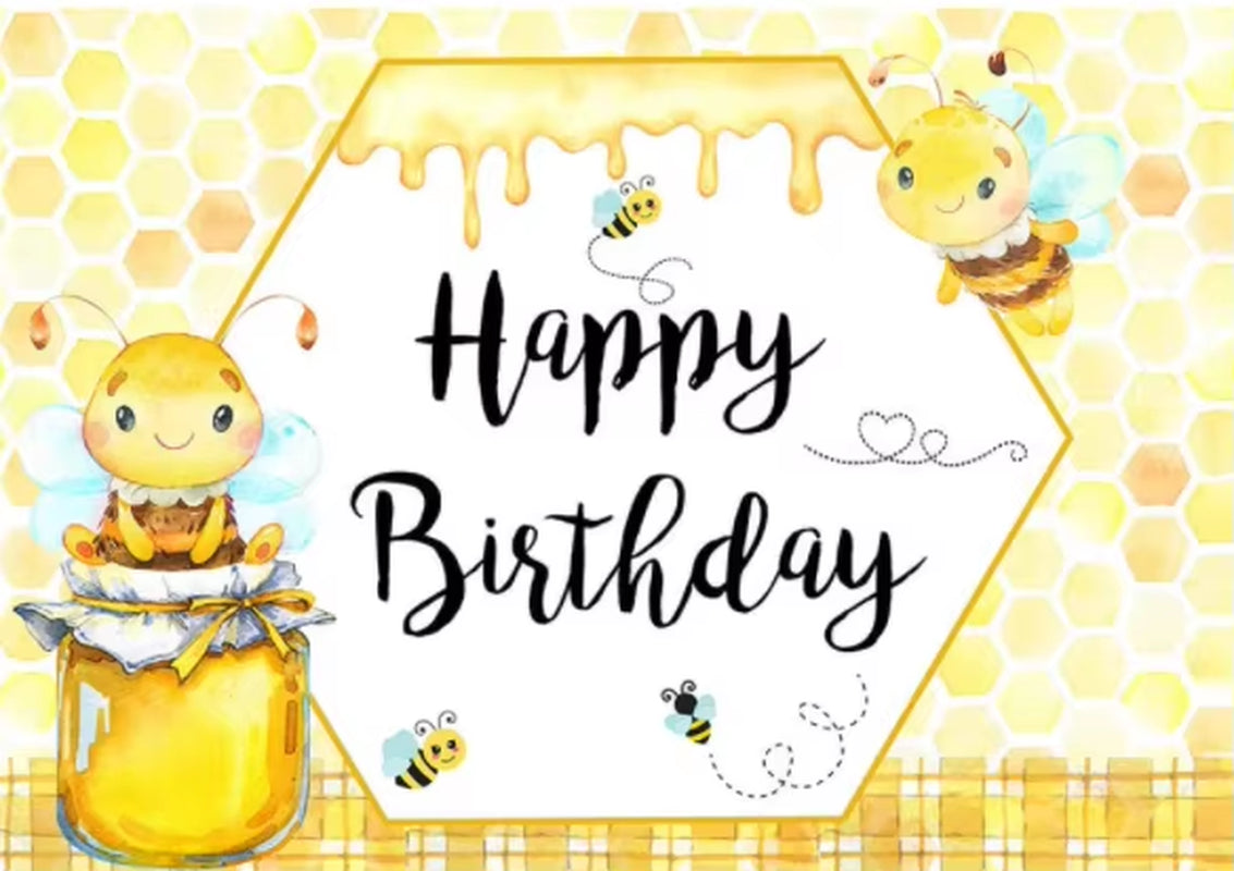 Maya the Bee Photography Background Sunflowers Baby Bee Day Newborn Backdrops Photo Studio Birthday Party Backdrops Custom