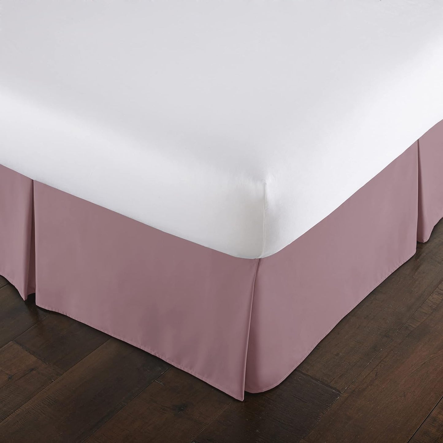 Hotel Quality King Bed Skirt - 15" Drop, Elegant Pleated Design, Premium Dust Ruffle/King Size Bed Skirt, Easy Care, Luxury Bed Skirt King Size, Lavender