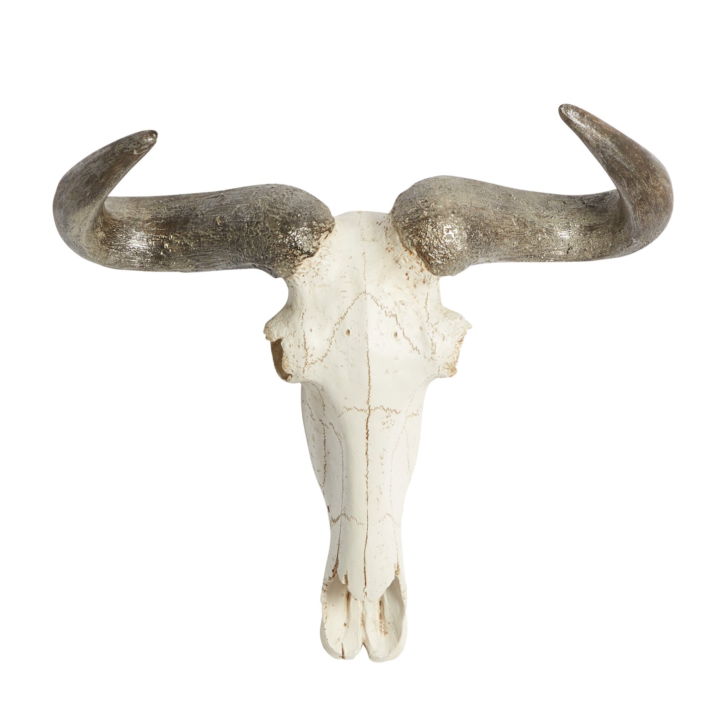 White Polystone Skull Cow Wall Decor