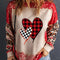 Heart Leopard Round Neck Sweatshirt