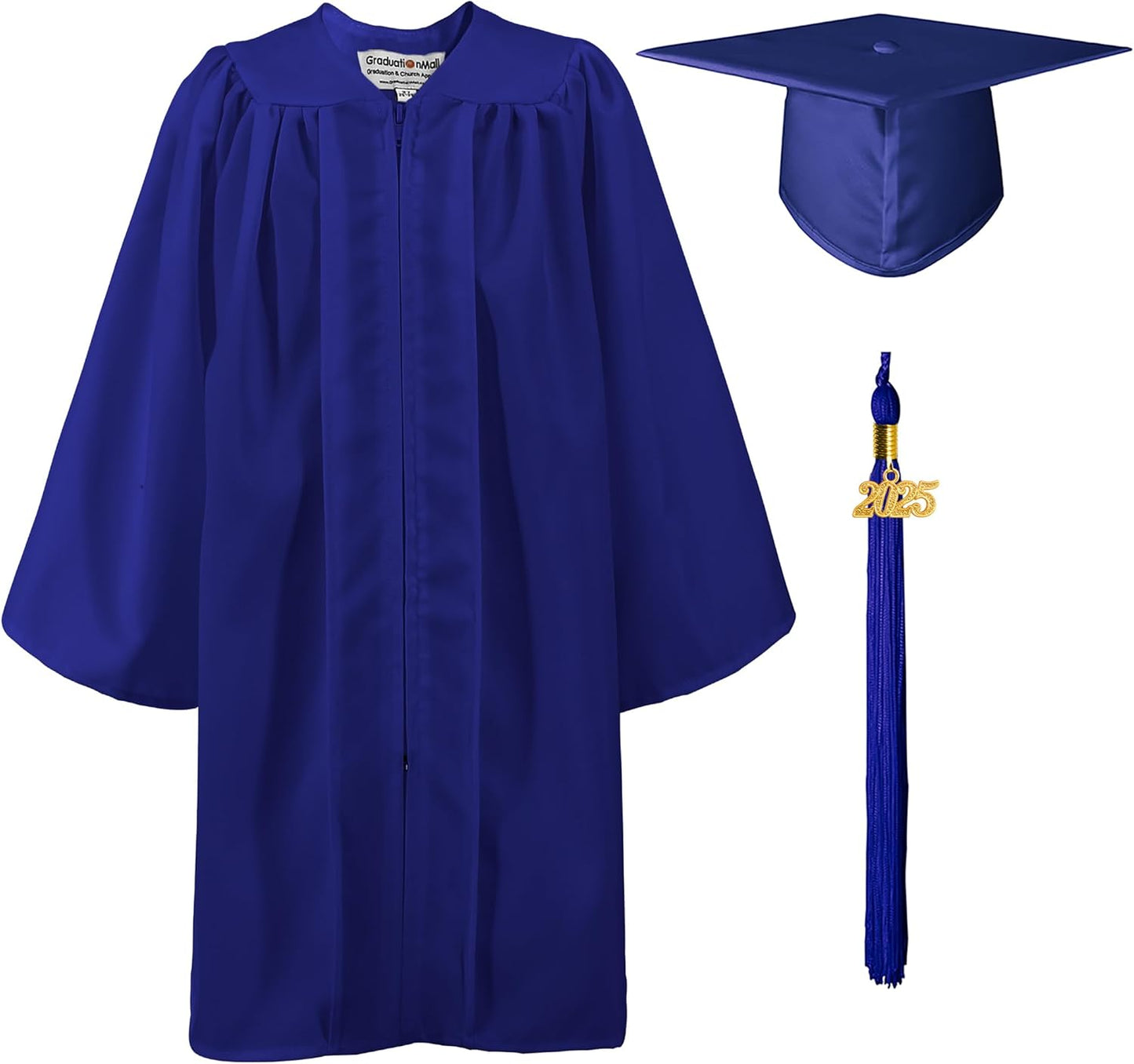 Matte Kindergarten Graduation Gown Cap Set with 2025 Tassel