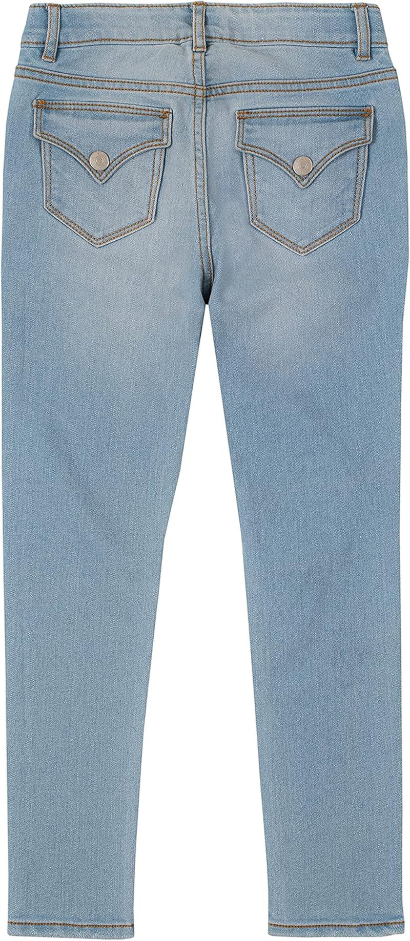 Girls' Full-Length Stretch Denim Pants & Jeggings, Skinny Fit, High Rise Waist
