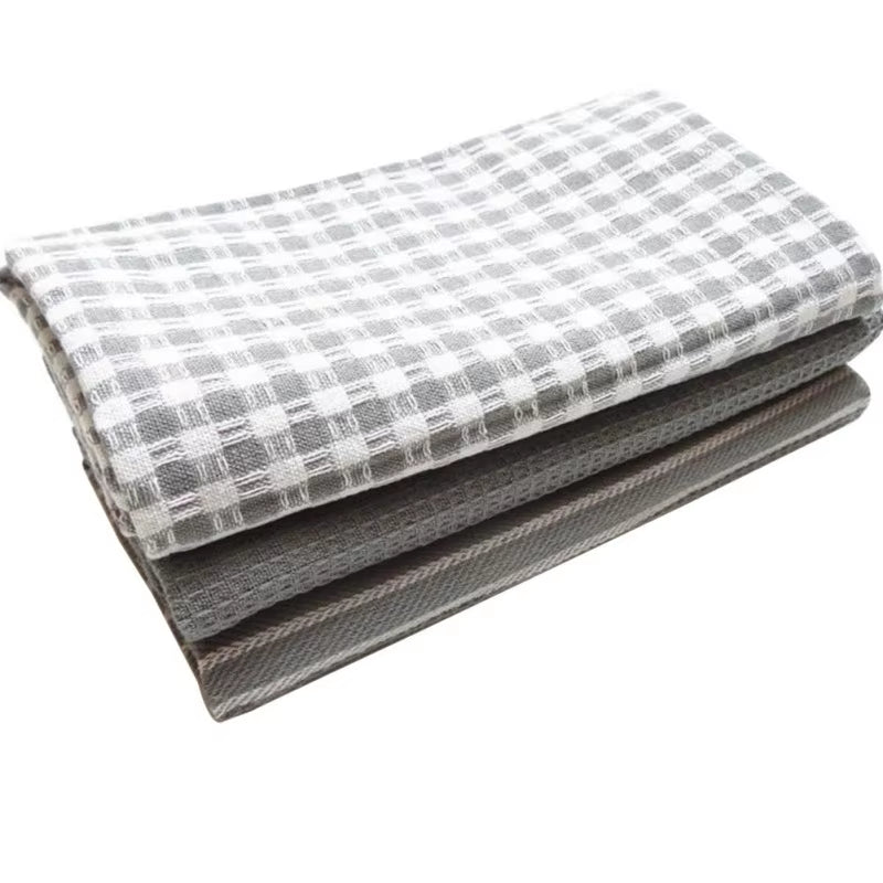 Kitchen Towels Natural Cotton Tea Towels Dish Cloth Absorbent and Lint-Free Machine Washable Table Napkin 3PCS/SET