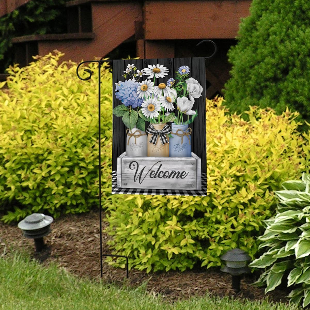 Crated Mason Jars Spring Garden Flag