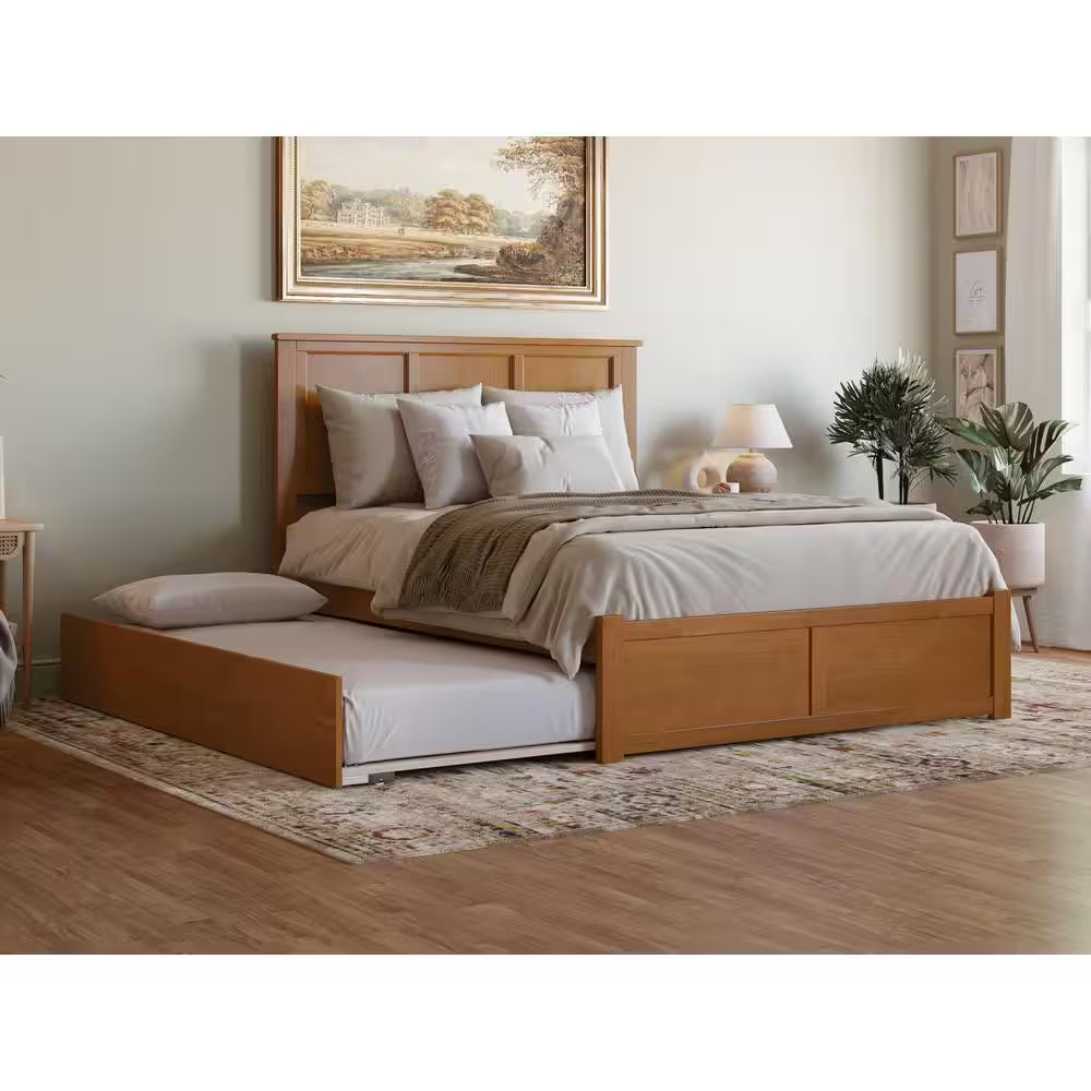 Madison White Queen Bed with Footboard and Twin Extra Long Trundle