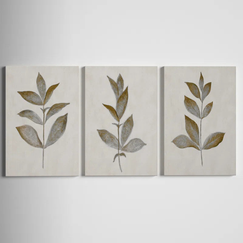 " Bronze Leaf I " 3 - Pieces
