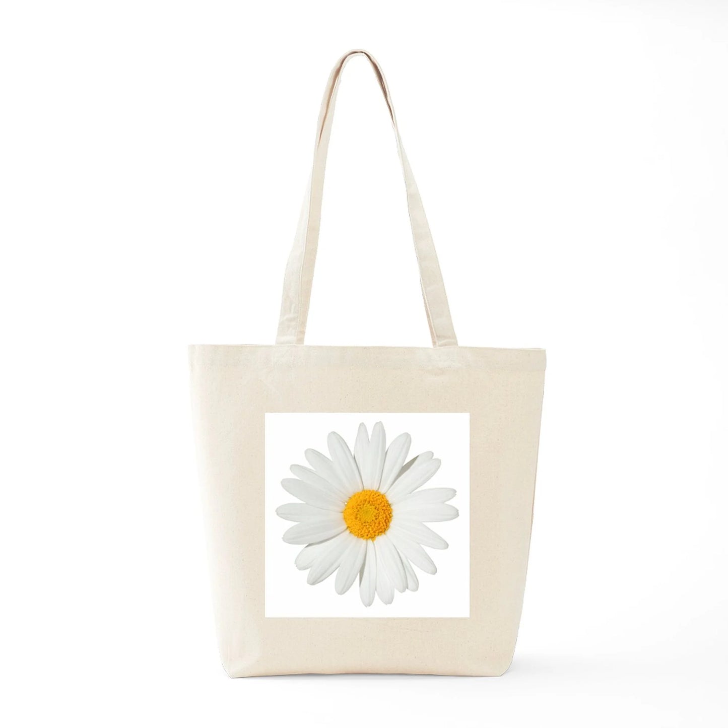 - Daisy Tote Bag - Natural Canvas Tote Bag, Cloth Shopping Bag