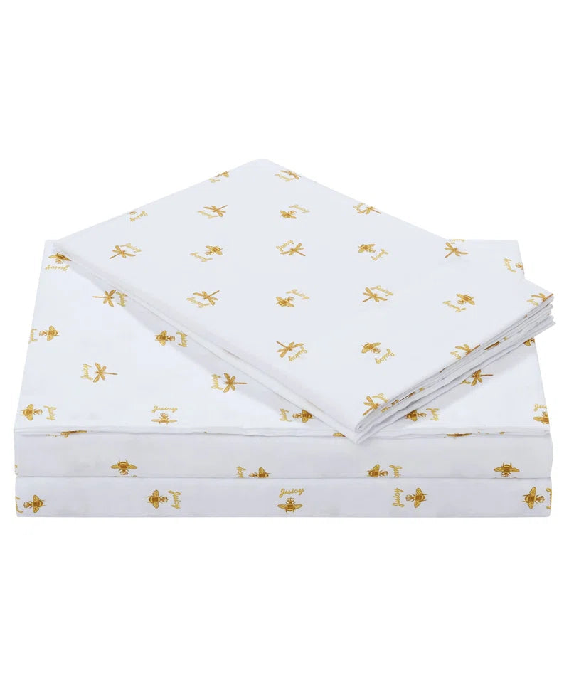 Juicy Couture Bee Design Soft Microfiber Sheet Set