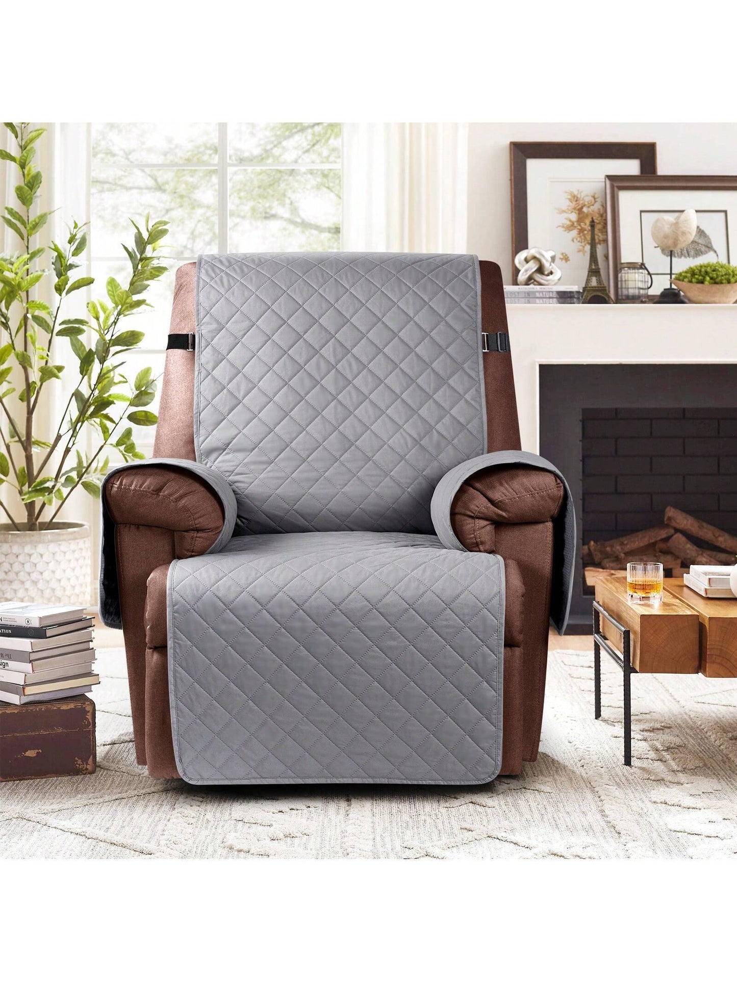 Waterproof Recliner Sofa Cover, Non-Slip Reclining Couch Covers for 1, 2 & 3 Seater, Recliner Couch Cover Furniture Protector with Elastic Straps for Pets, Kids
