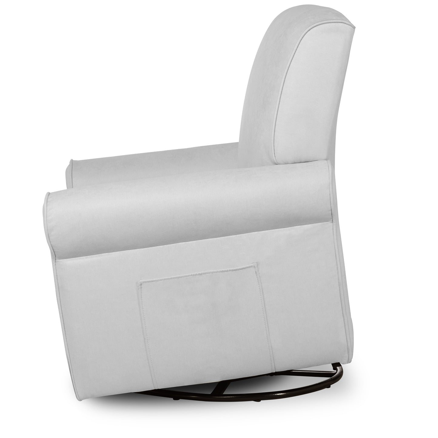 London Upholstered 360 Swivel L Glider I Rocker I Nursery Glider I Durable Soft Fabric in Gray Finish