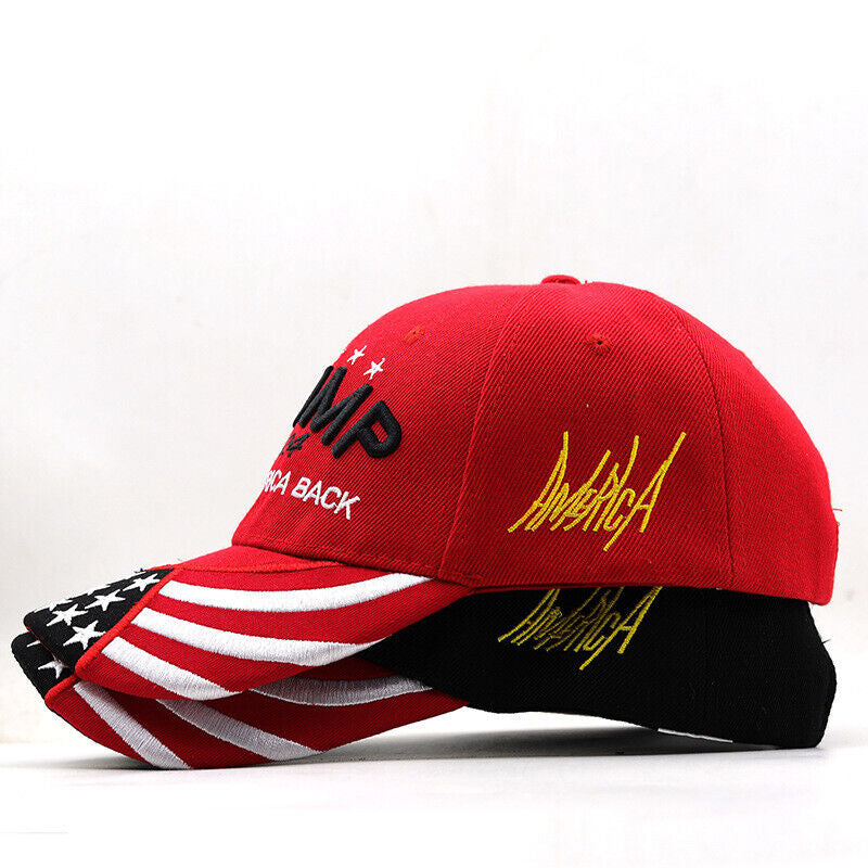 New Adjustable Trump 2024 Embroidered Hat Baseball Cap Black Red US