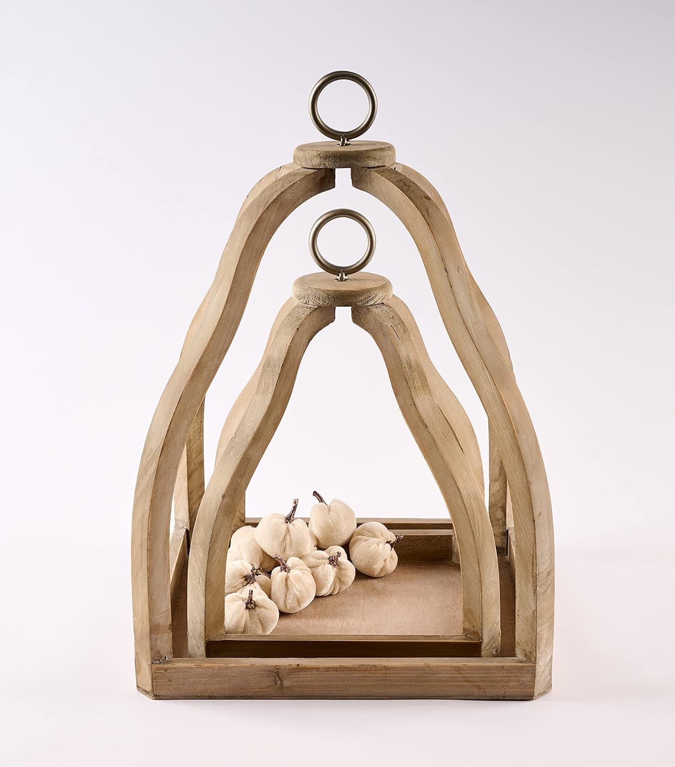 Wood Lantern Set, Brown/Natural