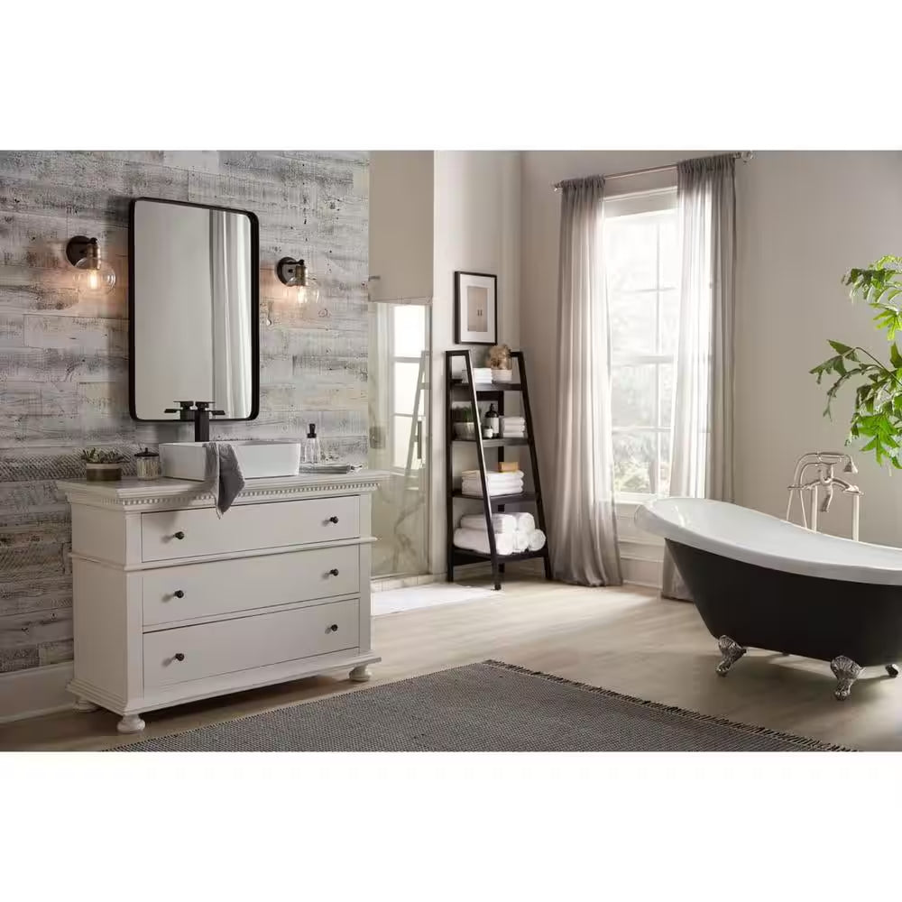 Hansford Collection 1-Light Antique Bronze Clear Glass Coastal Farmhouse Bathroom Vanity Wall Light