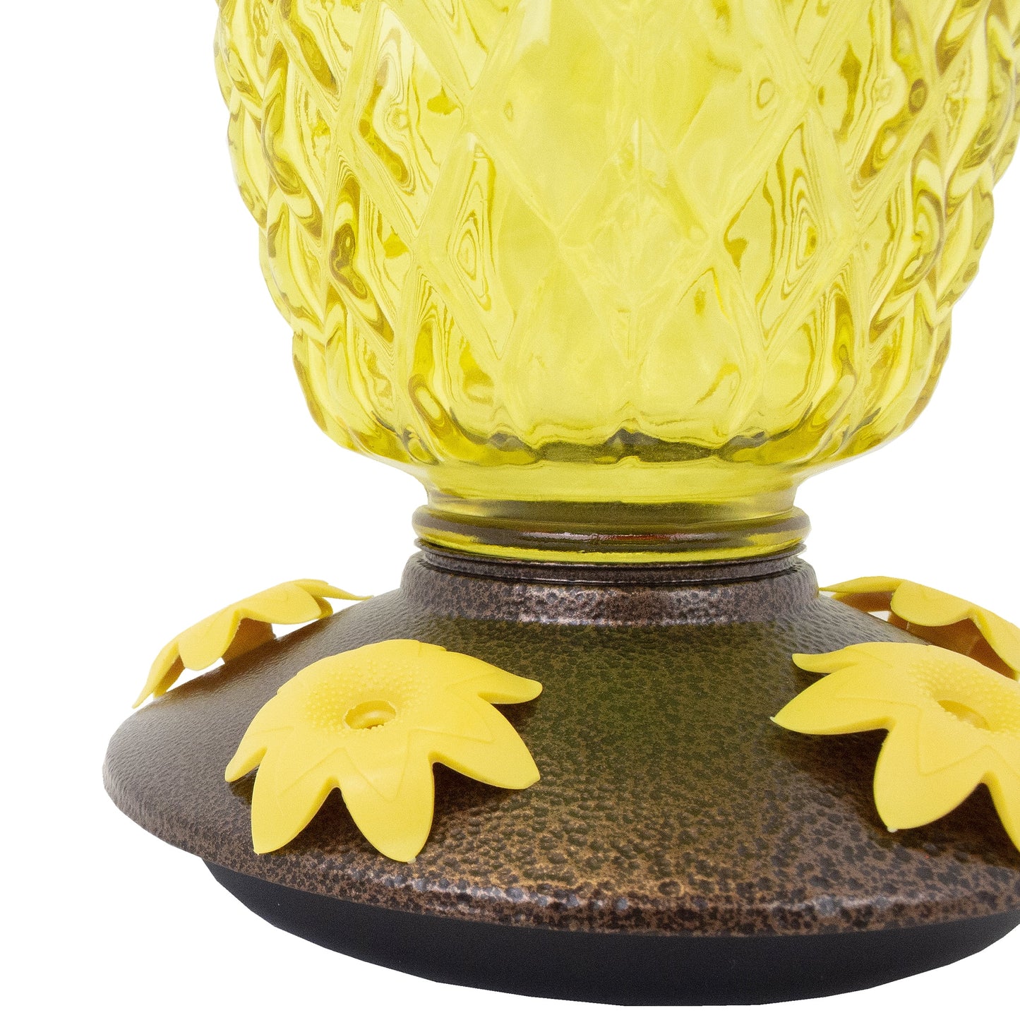 Yellow Pineapple Top-Fill Glass Hummingbird Feeder – 28 Oz