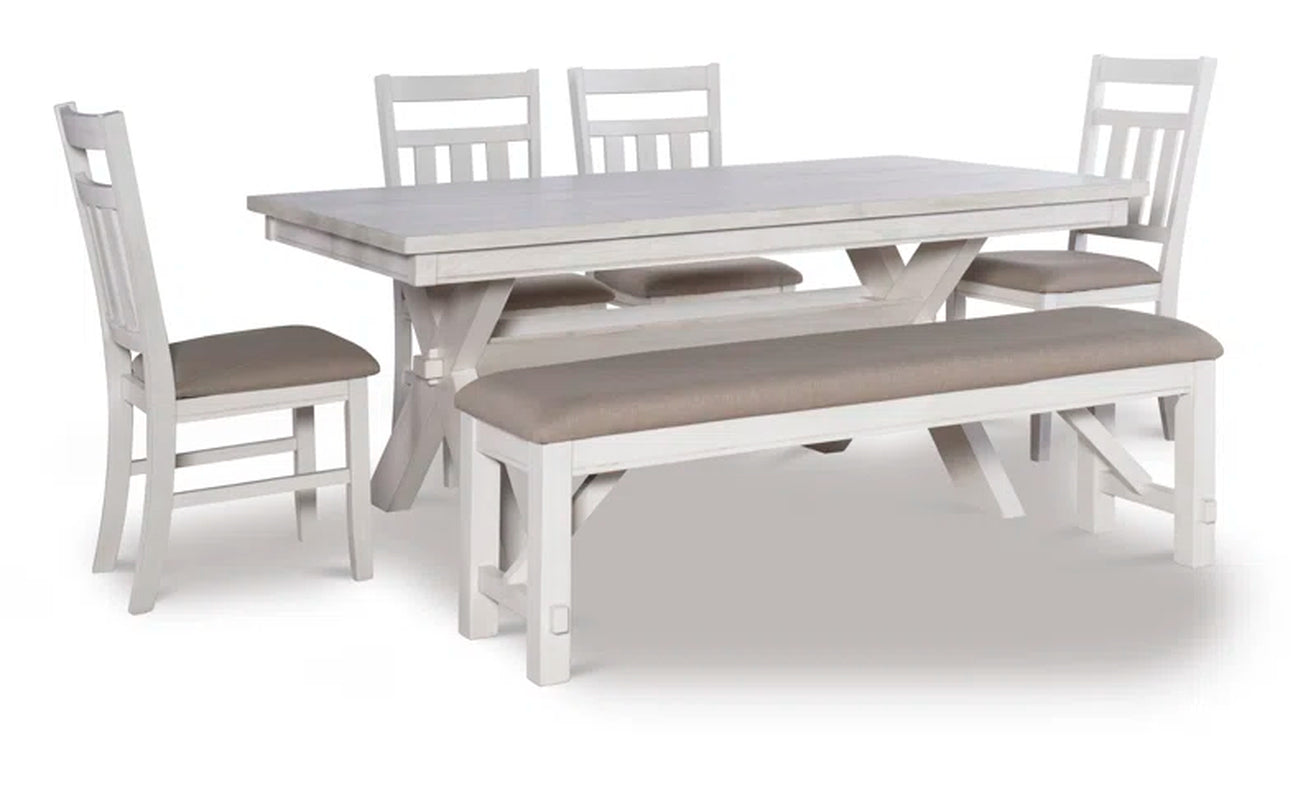 Gigi 6-Piece Upholstered Trestle Dining Set