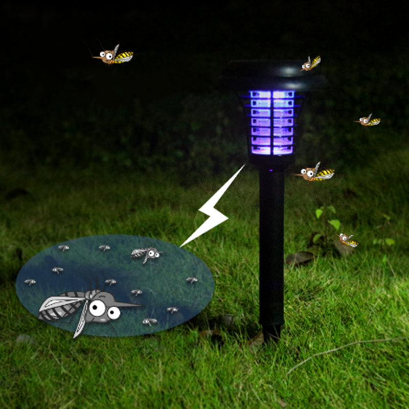 Solar Led Rechargeable Anti-Mosquito Lamp Electronic Fly Bug Zapper Insect Pest Uv Trap Outdoor Garden Lawn Lamp