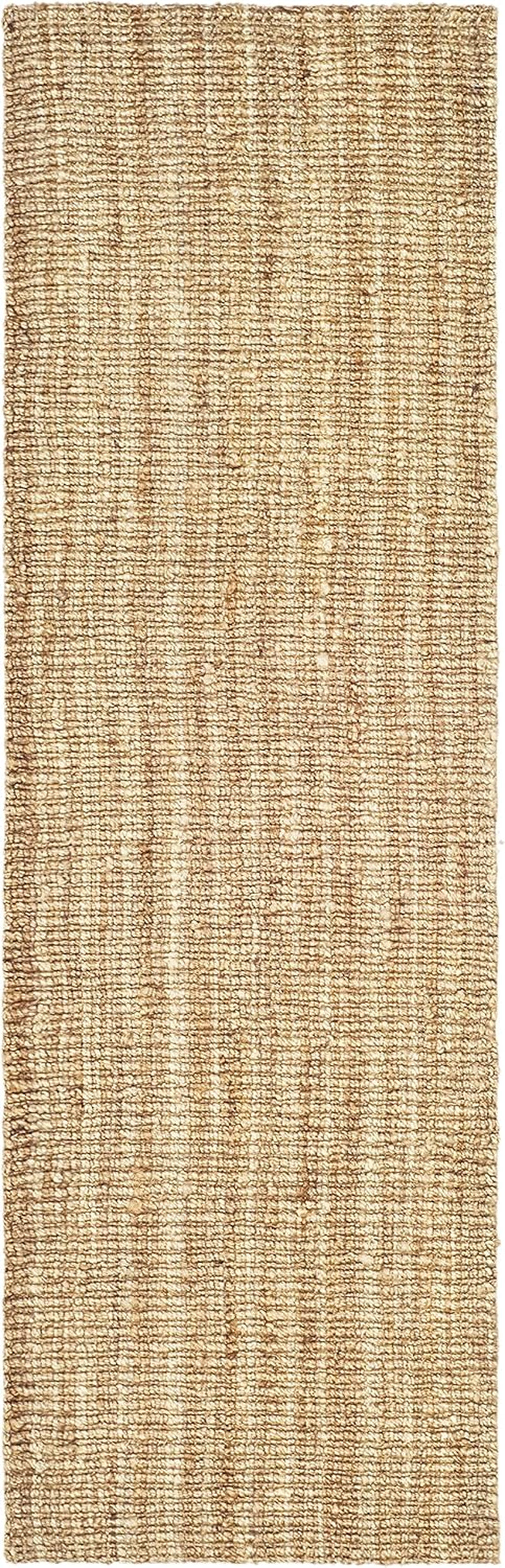 Natural Fiber Collection Runner Rug - 2' X 8', Natural, Handmade Chunky Textured Jute 0.75-Inch Thick, Ideal for High Traffic Areas in Living Room, Bedroom (NF447A)