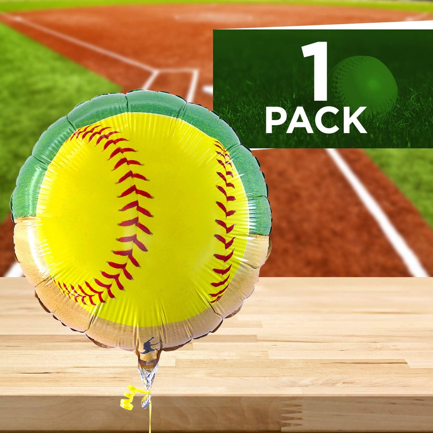 Softball 18" round Foil Mylar Party Balloon, Girl'S Fastpitch Softball, Extra Innings Collection