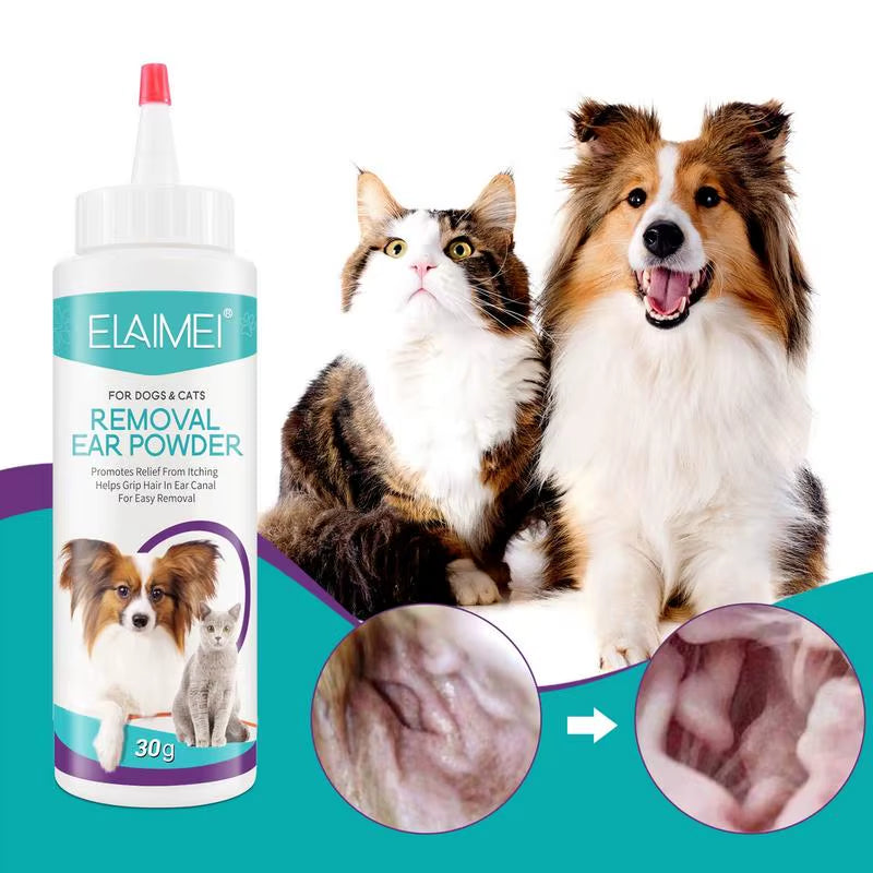 Ear Powder Pet Ear Cleaner Pet Ear Hair Removing Powder Healthy Care Anti-Ticks Cleaning Supplies Dog Products for Ear