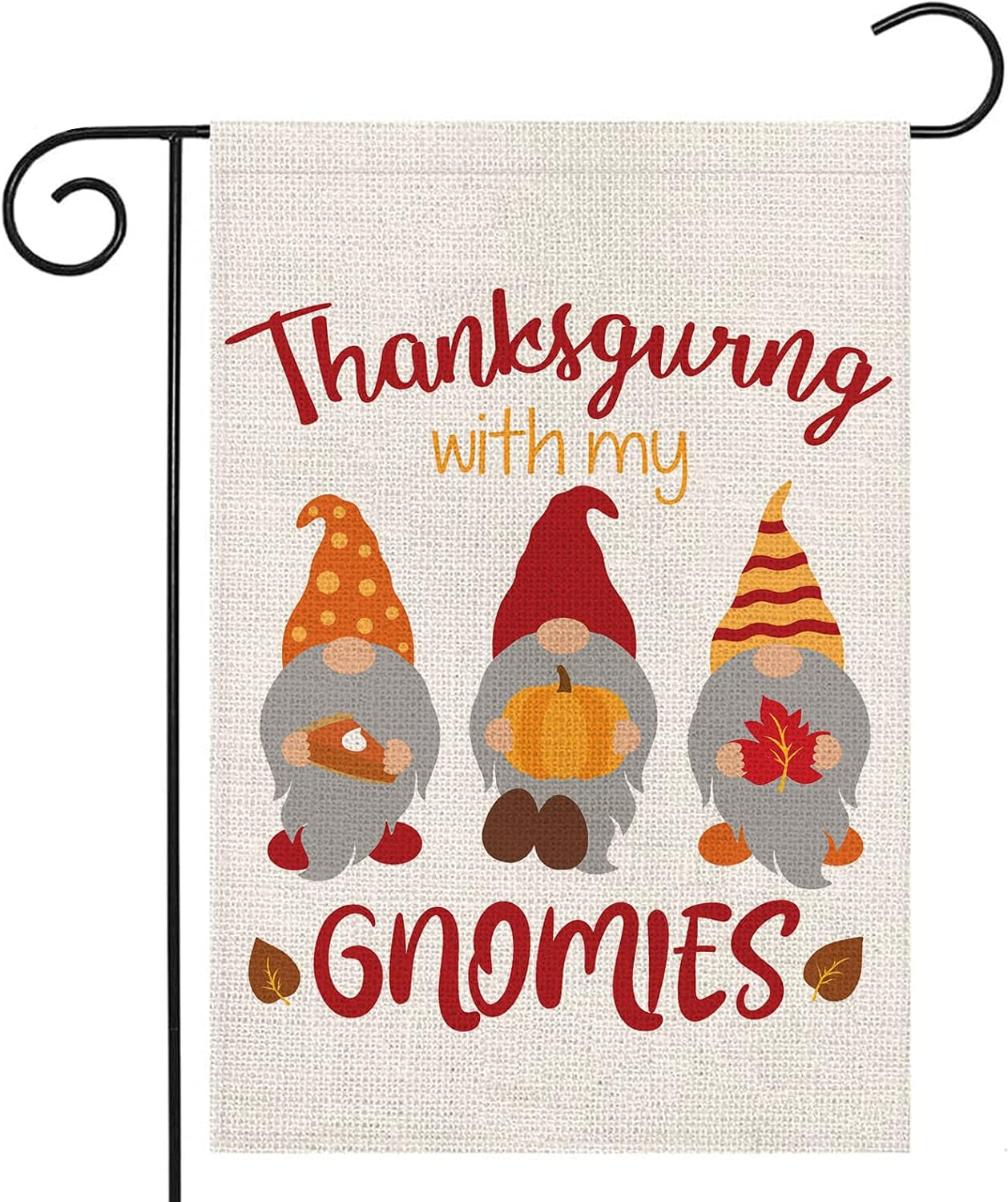 Thanksgiving Garden Flags for Outside,Fall Thankful Gnomes with Pumpkins Yard Flags,Small Seasonal Garden Decor for Rustic Farmhouse Lawn Outdoor Outside,12X18 Inch Double Sided