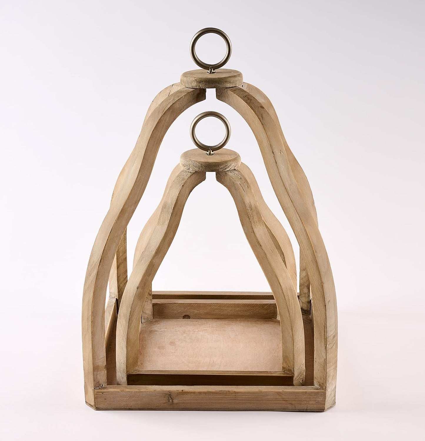 Wood Lantern Set, Brown/Natural