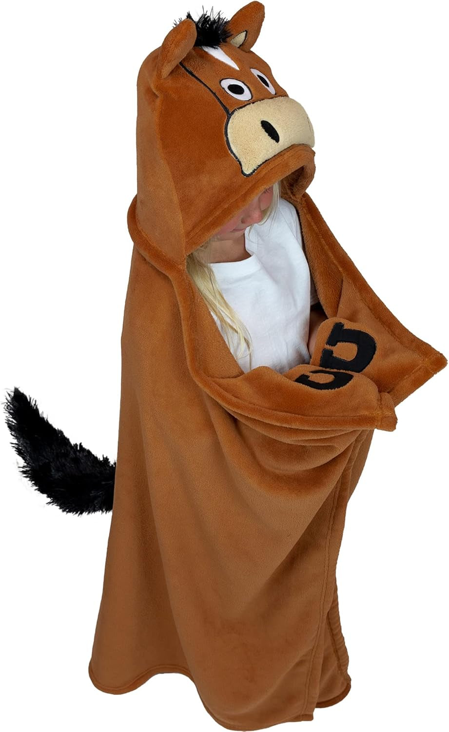 Wearable Hooded Blanket for Kids, Animal Hooded Blanket (Bear)