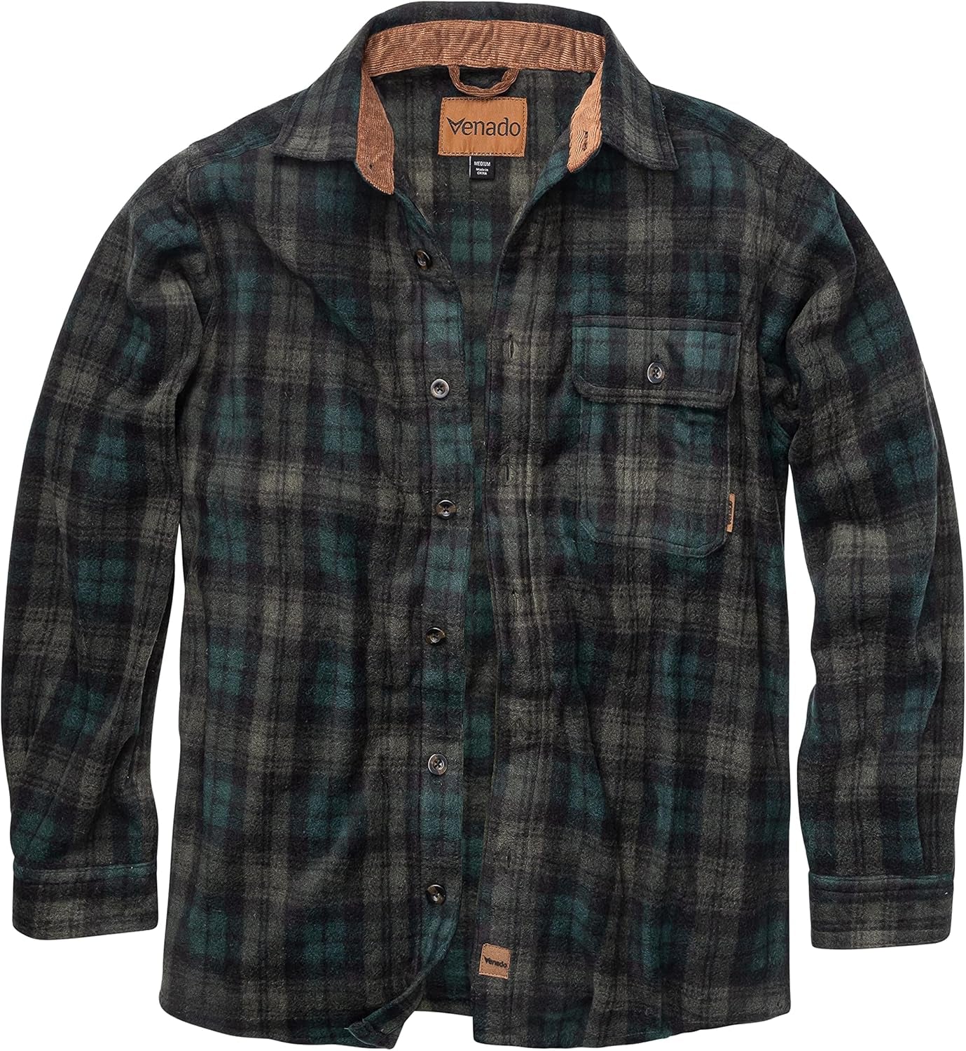Mens Plaid Shirts for Men - Heavyweight Buffalo Plaid Fleece Shirt - Soft