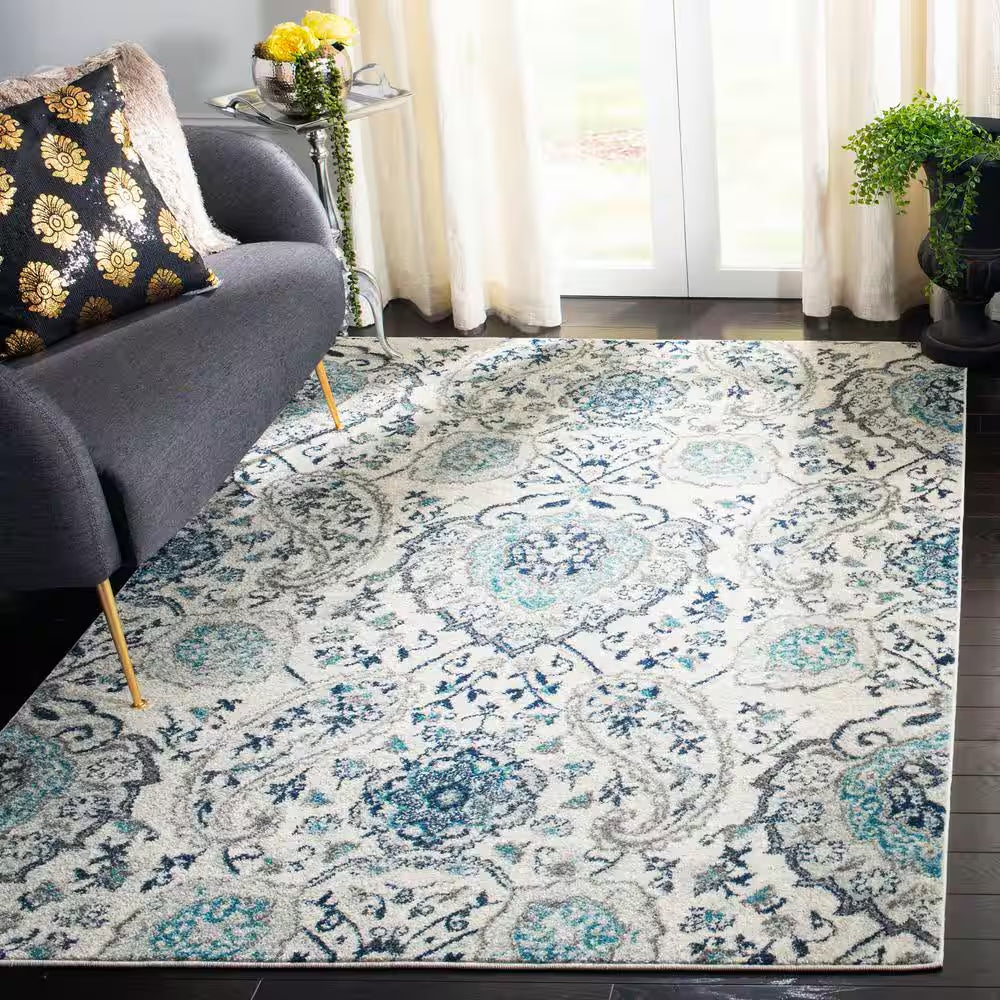 Madison Cream/Light Gray 9 Ft. X 12 Ft. Border Area Rug