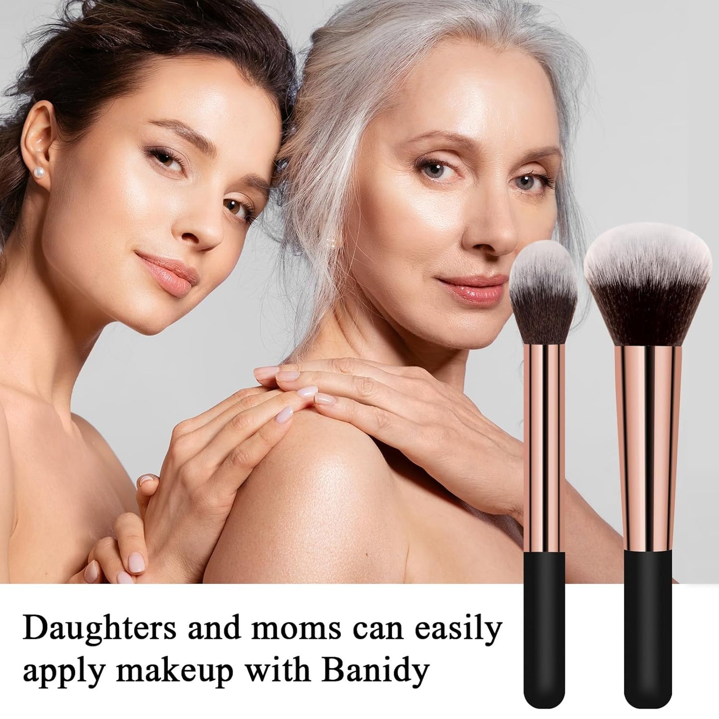 Makeup Brushes Powder Foundation Brush Flawless Powder Brush Set with Highlighter Brush Blush Brush with Wooden Handle Perfect for Blending, Buffing Liquid, Powder, Foundation, Cream, Concealer