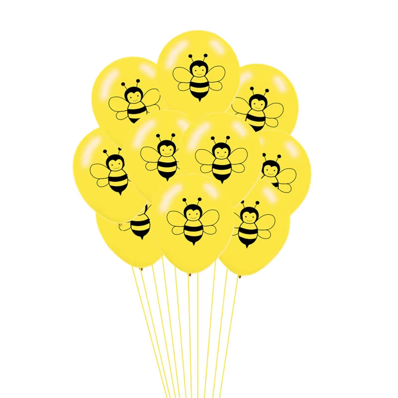 Bumble Bee Themed Happy Bee Day Balloons Happy Birthday Banner Honey Bee Party Decoration Cake Topper Baby Shower Party Supplies