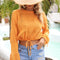 Angel Wings Drawstring Hem Round Neck Cropped Cover Up