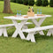 6' White Vinyl Picnic Table with Benches