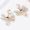 Natural Stone Bee Dangle Earrings