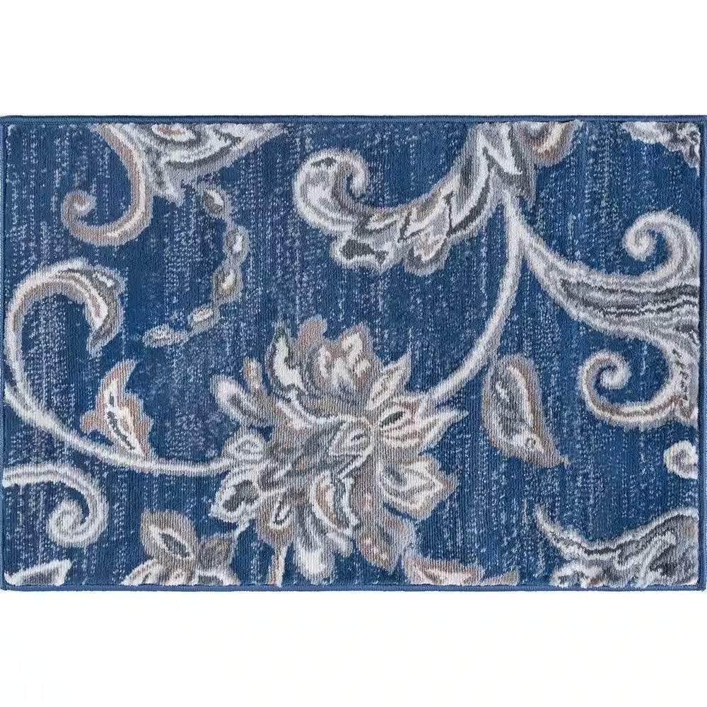 Madison Floral Gray 6 Ft. round Indoor Area Rug