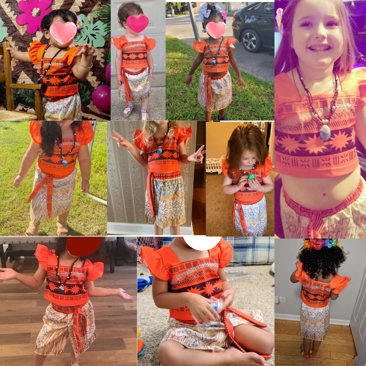Moana Ocean Adventure Costume for Girls Skirt Sets Princess Dress up Kids Cosplay Role Play Christmas Outfit with Accessories
