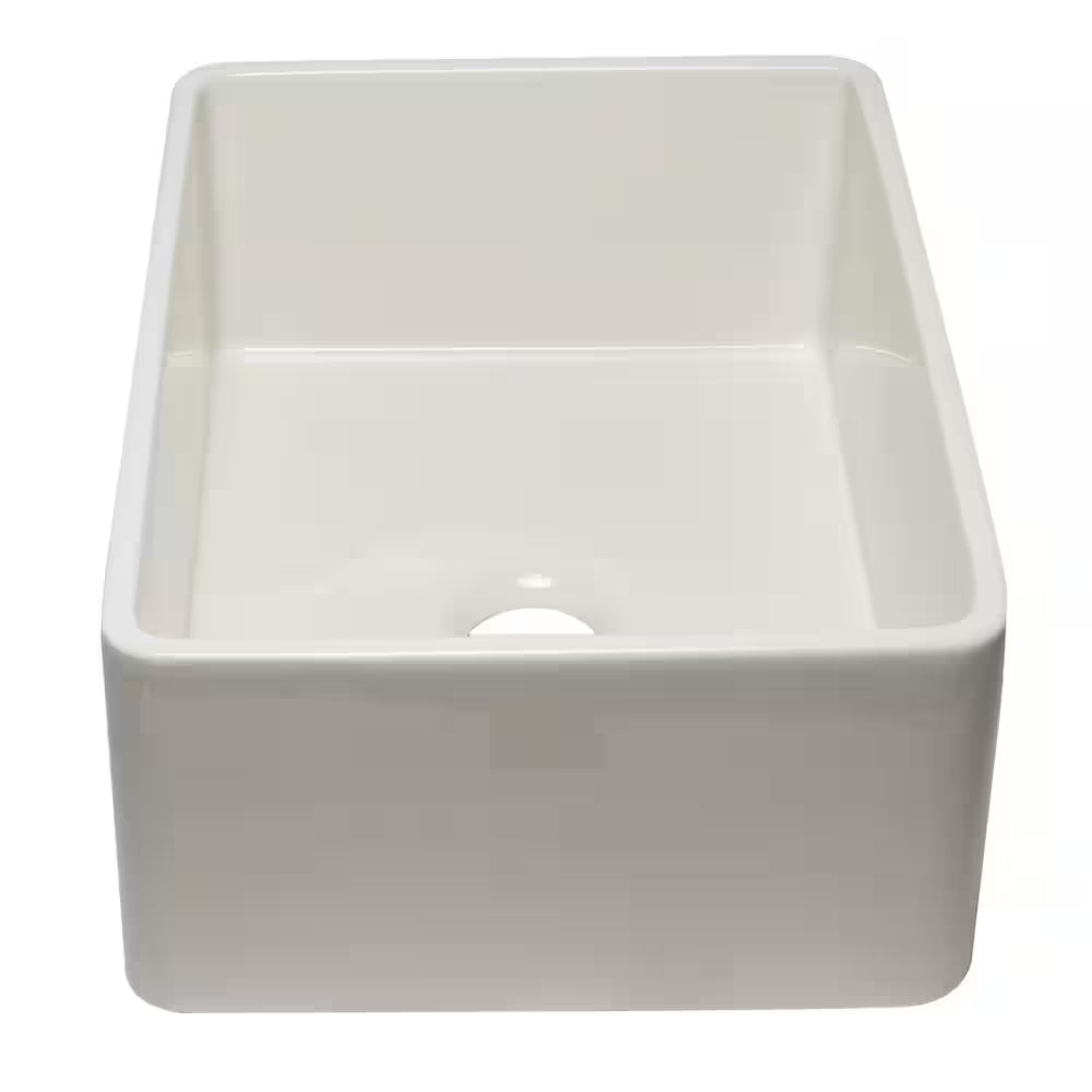 AB3020SB-B Farmhouse Fireclay 29.75 In. Single Bowl Kitchen Sink in Biscuit