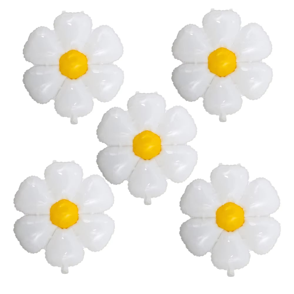 7Pcs Bee Daisy Foil Balloon Set for Spring Birthday Anniversaries Graduations Mother'S Day Party Decoration Daisy Flower Globos